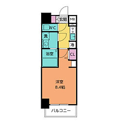 S-RESIDENCE尾頭橋beaute 1Kの間取図画像