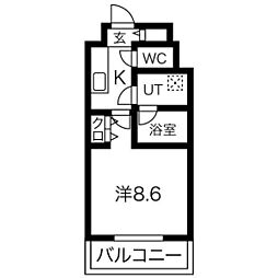 サンステージ金山 ワンルームの間取図画像