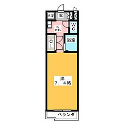 ソレーユ1 1Kの間取図画像