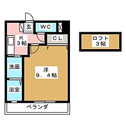 イマージュ・尾頭橋 1Kの間取図画像