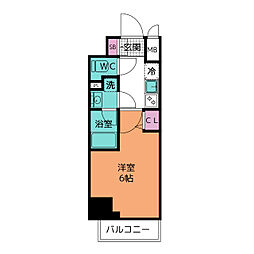 ディアレイシャス東別院 1Kの間取図画像