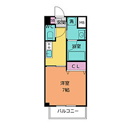 レジデンス東別院スクエア2 1Kの間取図画像