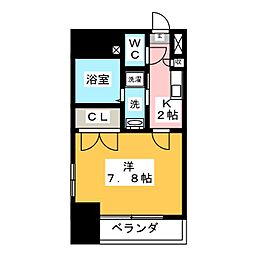 RESIDENCEKANAYAMASQUARE 1Kの間取図画像