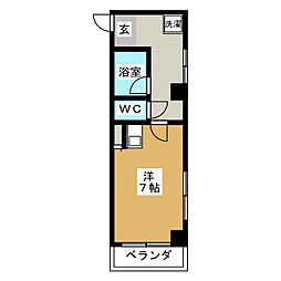 グランシエル ワンルームの間取図画像