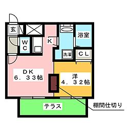 BRANCHE上前津FRERE 1LDKの間取図画像