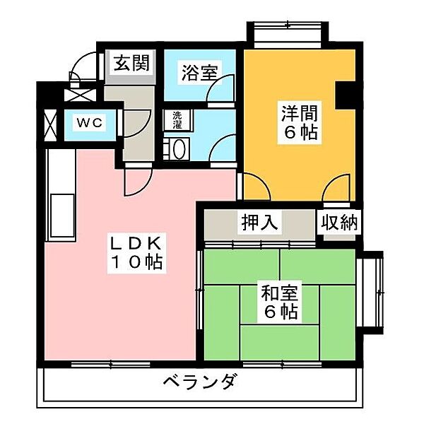 メゾン見晴台 ｜愛知県名古屋市南区弥生町(賃貸マンション2LDK・4階・53.62㎡)の写真 その2