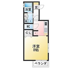 MEUCASA ワンルームの間取図画像