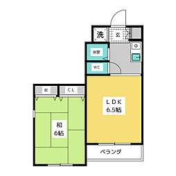 パストラル前浜 1LDKの間取図画像