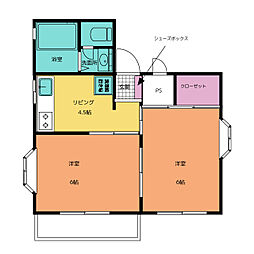 メゾン・川崎 2DKの間取図画像
