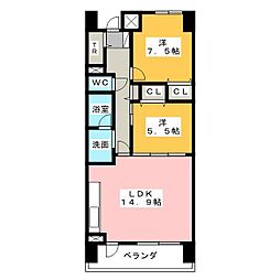 RYOKO戸部マンション 2LDKの間取図画像