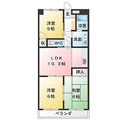 シャンボール近藤 3LDKの間取図画像