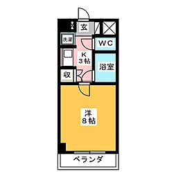 笠寺ハウス 1Kの間取図画像
