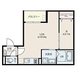 JackterasakiI 1LDKの間取図画像