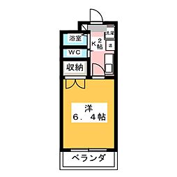 サン・ハウス・マンヨー 1Kの間取図画像