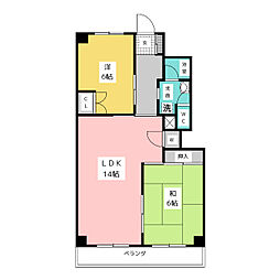 グランデール桜 2LDKの間取図画像