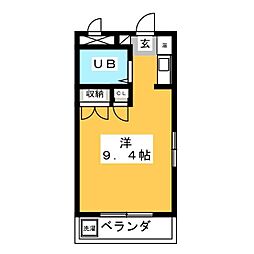 シャルム大堀 ワンルームの間取図画像