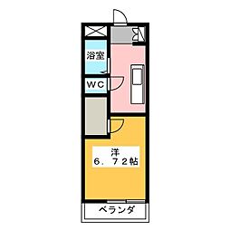 エクセレント豆田町 1Kの間取図画像