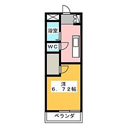 エクセレント豆田町 1Kの間取図画像