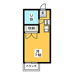 プラザ中根 ワンルームの間取図画像