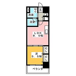 プラウランド堀田 1LDKの間取図画像