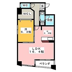 ProceedARATAMABASHI 1LDKの間取図画像