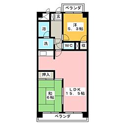 アクシス呼続 2LDKの間取図画像