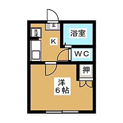パティオ瑞穂 1Kの間取図画像