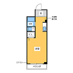 メゾン内方 ワンルームの間取図画像