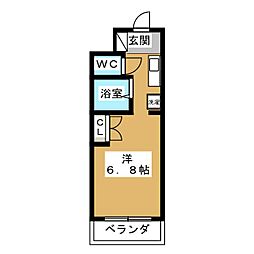 グランデール瑞穂 1Kの間取図画像