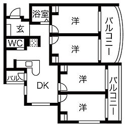 コンセール妙音通 4DKの間取図画像