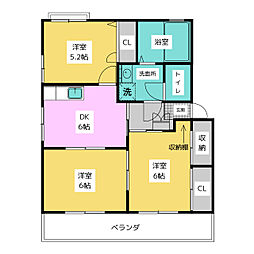 フォーレスM・M 3DKの間取図画像