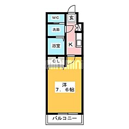 S-RESIDENCE堀田 1Kの間取図画像