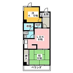 エクセルハイツ瑞穂 2DKの間取図画像