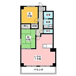 グランドール瑞天 2LDKの間取図画像