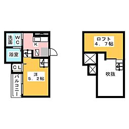 CRASTINE芝町 ワンルームの間取図画像