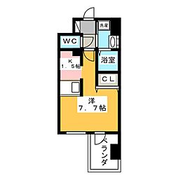アドバンス名古屋モクシー 2階ワンルームの間取り