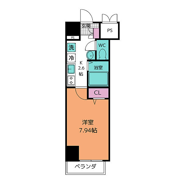 クレストタワー栄 802｜愛知県名古屋市中区栄４丁目(賃貸マンション1K・8階・25.96㎡)の写真 その2