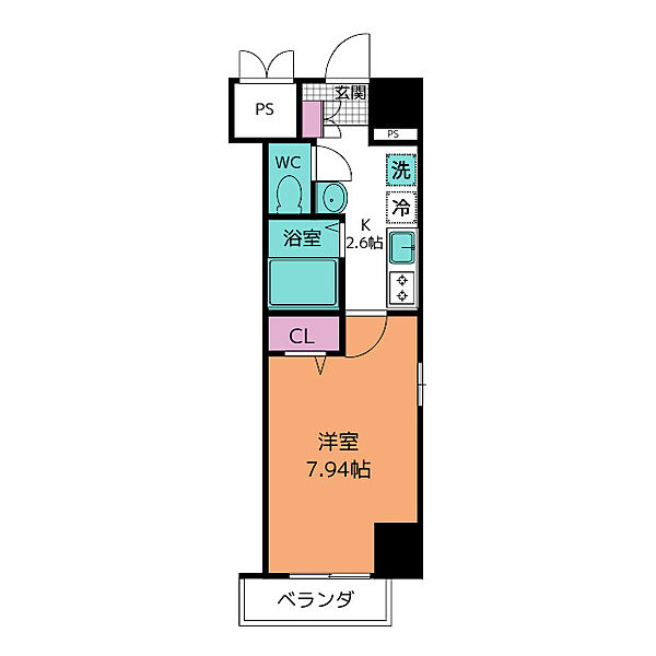 クレストタワー栄 903｜愛知県名古屋市中区栄４丁目(賃貸マンション1K・9階・25.96㎡)の写真 その2