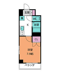 プロビデンス泉 1Kの間取図画像