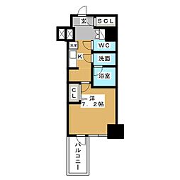 セイワパレス丸の内駅前プレミア 13階1Kの間取り