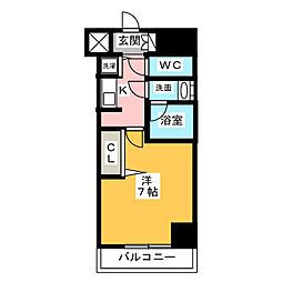 セイワパレス丸の内駅前プレミア 10階1Kの間取り
