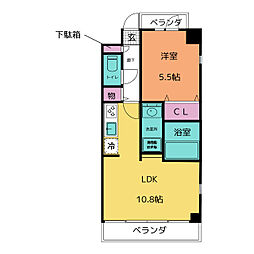 Ｓ・ＡＬＬＥＹ 5階1LDKの間取り