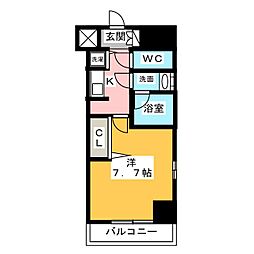セイワパレス丸の内駅前プレミア 10階1Kの間取り