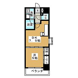 DOMUS21 1DKの間取図画像