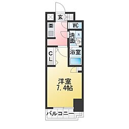 名古屋市東区泉2丁目マンション 1Kの間取図画像