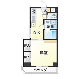 グランビル泉 1DKの間取図画像