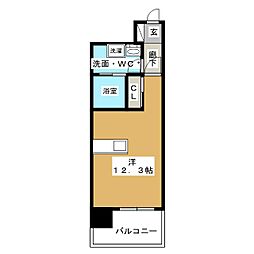 グラマシー白川公園 ワンルームの間取図画像