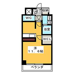 プレサンスTHE栄 1Kの間取図画像