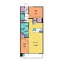 GRANPASEO丸の内 2LDKの間取図画像
