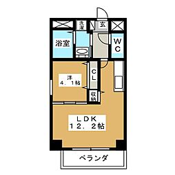 グランデューク新栄 1LDKの間取図画像